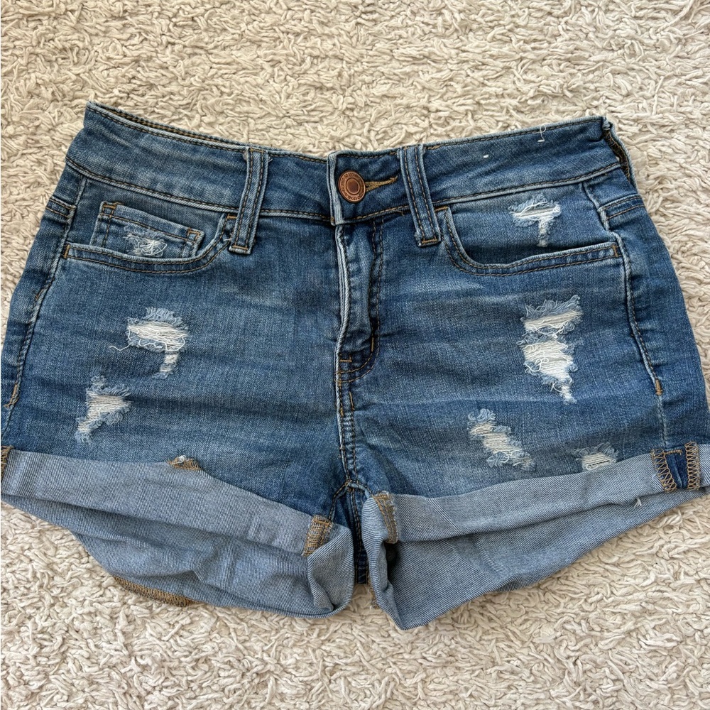 Amazon Classic Blue Ripped Jean Shorts